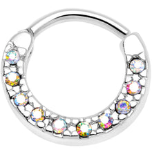 Load image into Gallery viewer, 16G 5/16 Aurora Gem Paved Cartilage Clicker
