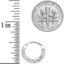 Load image into Gallery viewer, 16G 5/16 Aurora Gem Paved Cartilage Clicker
