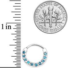 Load image into Gallery viewer, 16G 5/16 Aqua Gem Paved Cartilage Clicker
