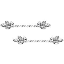 Load image into Gallery viewer, 14G Clear Gem Leaves Twisted Barbell Nipple Ring Set
