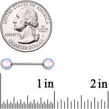 Load image into Gallery viewer, 14G Pink Blue White Transgender Pride Barbell Nipple Ring Set
