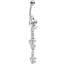 Load image into Gallery viewer, Clear Gem Totally Twisted Vine Dangle Belly Ring
