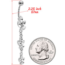 Load image into Gallery viewer, Clear Gem Totally Twisted Vine Dangle Belly Ring
