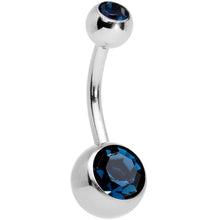 Load image into Gallery viewer, Blue Clear Gem Filigree Oval Belly Ring Set of 4
