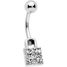 Load image into Gallery viewer, Clear Gem Lock and Key Belly Ring Set of 3

