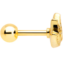 Load image into Gallery viewer, 16G 1/4 Clear Gem Gold Tone Lotus Flower Cartilage Tragus Earring
