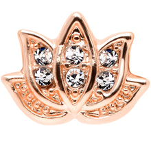 Load image into Gallery viewer, 16G 1/4 Clear Gem Rose Gold Tone Lotus Flower Cartilage Tragus Earring
