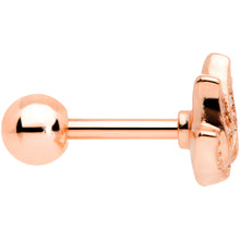 Load image into Gallery viewer, 16G 1/4 Clear Gem Rose Gold Tone Lotus Flower Cartilage Tragus Earring
