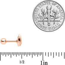 Load image into Gallery viewer, 16G 1/4 Clear Gem Rose Gold Tone Lotus Flower Cartilage Tragus Earring
