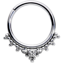 Load image into Gallery viewer, 16G 3/8 Clear CZ Gem Triad Hinged Segment Ring
