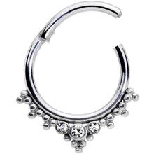 Load image into Gallery viewer, 16G 3/8 Clear CZ Gem Triad Hinged Segment Ring
