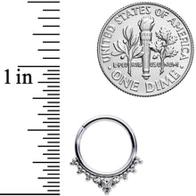 Load image into Gallery viewer, 16G 3/8 Clear CZ Gem Triad Hinged Segment Ring

