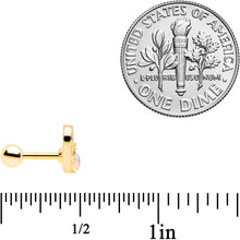 Load image into Gallery viewer, 16G 1/4 Aurora Gem Gold Tone Hollow Heart Cartilage Tragus
