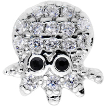 Load image into Gallery viewer, 16G 1/4 Clear Black CZ Gem Nautical Octopus Cartilage Tragus
