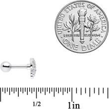 Load image into Gallery viewer, 16G 1/4 Clear Black CZ Gem Nautical Octopus Cartilage Tragus
