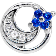 Load image into Gallery viewer, 16G 5/16 Clear Blue CZ Gem Moonflower Labret Monroe Tragus
