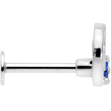 Load image into Gallery viewer, 16G 5/16 Clear Blue CZ Gem Moonflower Labret Monroe Tragus
