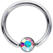 Load image into Gallery viewer, 14G 3/8 Aurora Gem 4mm Disc BCR Captive Bead Ring
