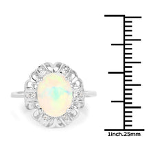 Load image into Gallery viewer, 1.73 Carat Genuine Ethiopian Opal &amp; White Topaz .925 Sterling Silver Ring
