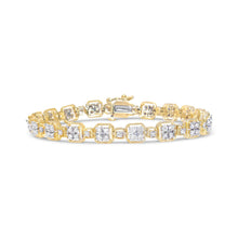 Load image into Gallery viewer, 10K White Gold 2.0 Cttw Diamond Square Link Bracelet (J-K Color, I2-I3 Clarity) - Size 7.25"
