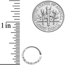 Load image into Gallery viewer, 16G 5/16 Clear Gem Simple Elegance Seamless Circular Ring
