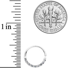 Load image into Gallery viewer, 16G 3/8 Clear Gem Simple Elegance Seamless Circular Ring
