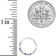 Load image into Gallery viewer, 16G 3/8 Aurora Gem Simple Elegance Seamless Circular Ring
