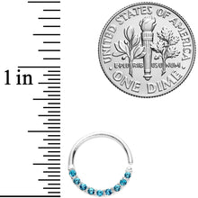 Load image into Gallery viewer, 16G 3/8 Blue Gem Simple Elegance Seamless Circular Ring
