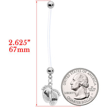 Load image into Gallery viewer, Love You Baby Feet Dangle Pregnancy Belly Ring
