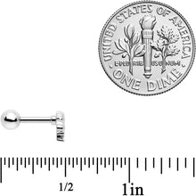 Load image into Gallery viewer, 16G 1/4 Clear CZ Gem Tiny Hearts Cartilage Tragus Earring
