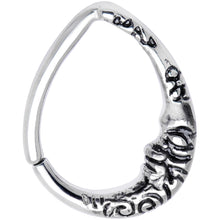 Load image into Gallery viewer, 16G 1/2 Man in the Crescent Moon Teardrop Closure Ring
