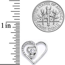 Load image into Gallery viewer, 16G 1/4 Clear CZ Gem Double Heart Right Ear Closure Ring
