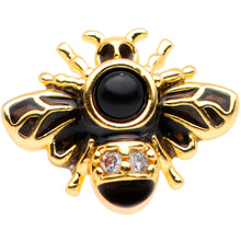 Load image into Gallery viewer, 16G 1/4 Clear Gem Gold Tone Insect Bee Cartilage Tragus Earring
