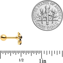 Load image into Gallery viewer, 16G 1/4 Clear Gem Gold Tone Insect Bee Cartilage Tragus Earring
