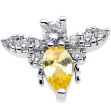 Load image into Gallery viewer, 16G 1/4 Clear Yellow CZ Gem Bee Cartilage Tragus Earring
