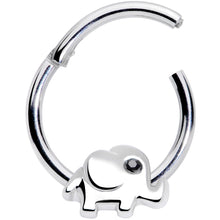 Load image into Gallery viewer, 16G 3/8 Black Gem Baby Elephant Hinged Segment Ring
