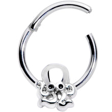 Load image into Gallery viewer, 16G 3/8 Black Gem Nautical Octopus Hinged Segment Ring
