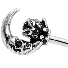 Load image into Gallery viewer, 14G Owl Skull Key Mystic Moon Industrial Barbell 38mm
