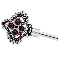 Load image into Gallery viewer, 14G Red Brown Gem Kings Key Industrial Barbell 38mm
