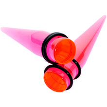 Load image into Gallery viewer, Lightweight Translucent Pink Acrylic Straight Taper Set 14mm to 20mm
