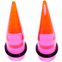 Load image into Gallery viewer, Lightweight Translucent Pink Acrylic Straight Taper Set 14mm to 20mm
