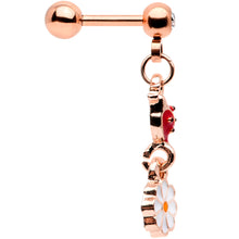 Load image into Gallery viewer, 16G 1/4 Clear Gem Rose Gold Tone Ladybug Dangle Cartilage Tragus
