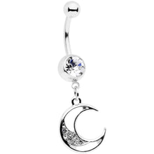 Load image into Gallery viewer, Clear Gem Moon Star Magic Dangle Belly Ring Set of 2
