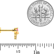Load image into Gallery viewer, 16G 5/16 Clear CZ Gem Gold Tone Moon Labret Tragus Set of 3
