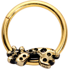 Load image into Gallery viewer, 16G 3/8  Gold Tone Happy Giraffe Hinged Segment Ring

