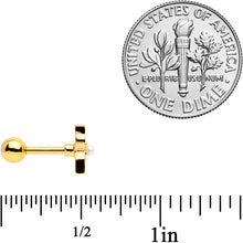 Load image into Gallery viewer, 16G 1/4 Gold Tone Flower Black Cat Cartilage Tragus Earring
