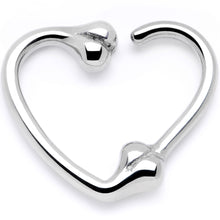 Load image into Gallery viewer, 16G 3/8 Bone Heart Right Ear Closure Ring

