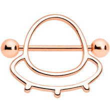 Load image into Gallery viewer, 14G 9/16 Rose Gold Tone Outer Space UFO Nipple Shield Set
