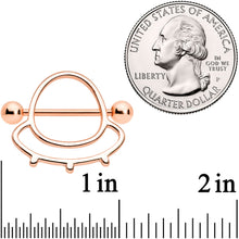 Load image into Gallery viewer, 14G 9/16 Rose Gold Tone Outer Space UFO Nipple Shield Set
