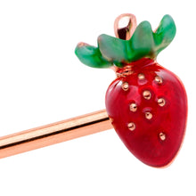 Load image into Gallery viewer, 14G Yellow Gem Rose Gold Tone Berry Industrial Barbell 38mm
